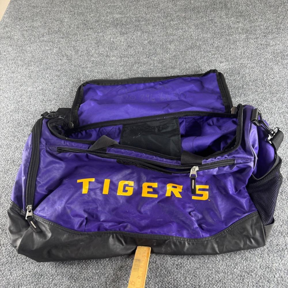 Nike LSU Tigers Duffel Bag Purple Black BZ9607-501 Large Gym Travel Bag